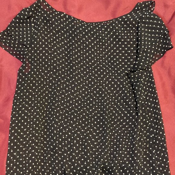 Banana Republic Polka Dot Ruffle Sheer Blouse - M - Picture 8 of 10